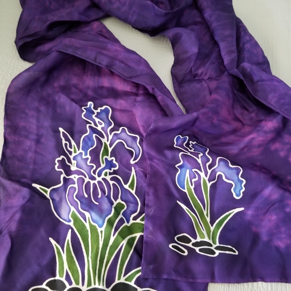 Chelline Larsen Hand Painted Silk Scarf - Picture 5 of 6